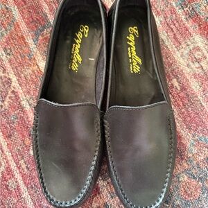 Cappelletta Italian Black Leather Slip-On Loafers